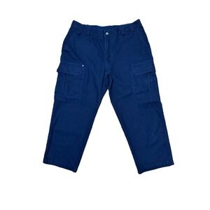 Duluth Trading Co Fire Hose Cargo Work Pants Men's 40x28 Navy Early Generation